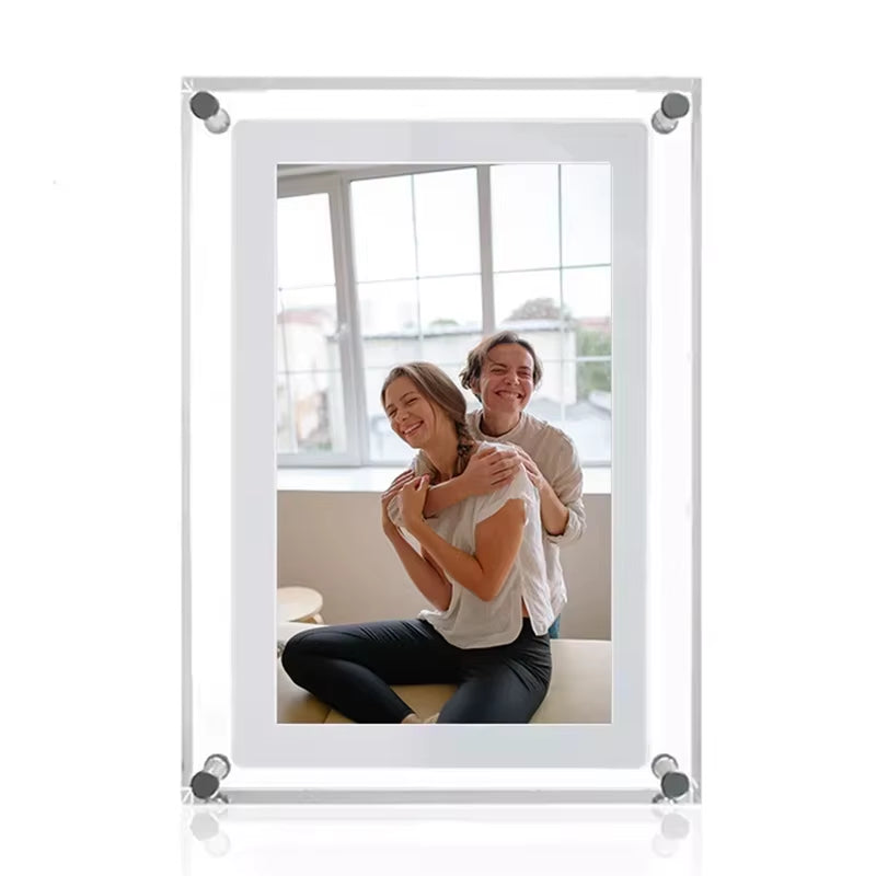 Acrylic Digital Photo Frame 5/7 Inch 1000Mah Vertical Display IPS Screen 2G Memory Battery Porta Retrato Digital