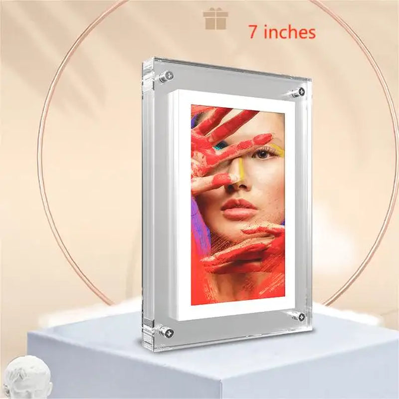 Acrylic Digital Photo Frame 5/7 Inch 1000Mah Vertical Display IPS Screen 2G Memory Battery Porta Retrato Digital